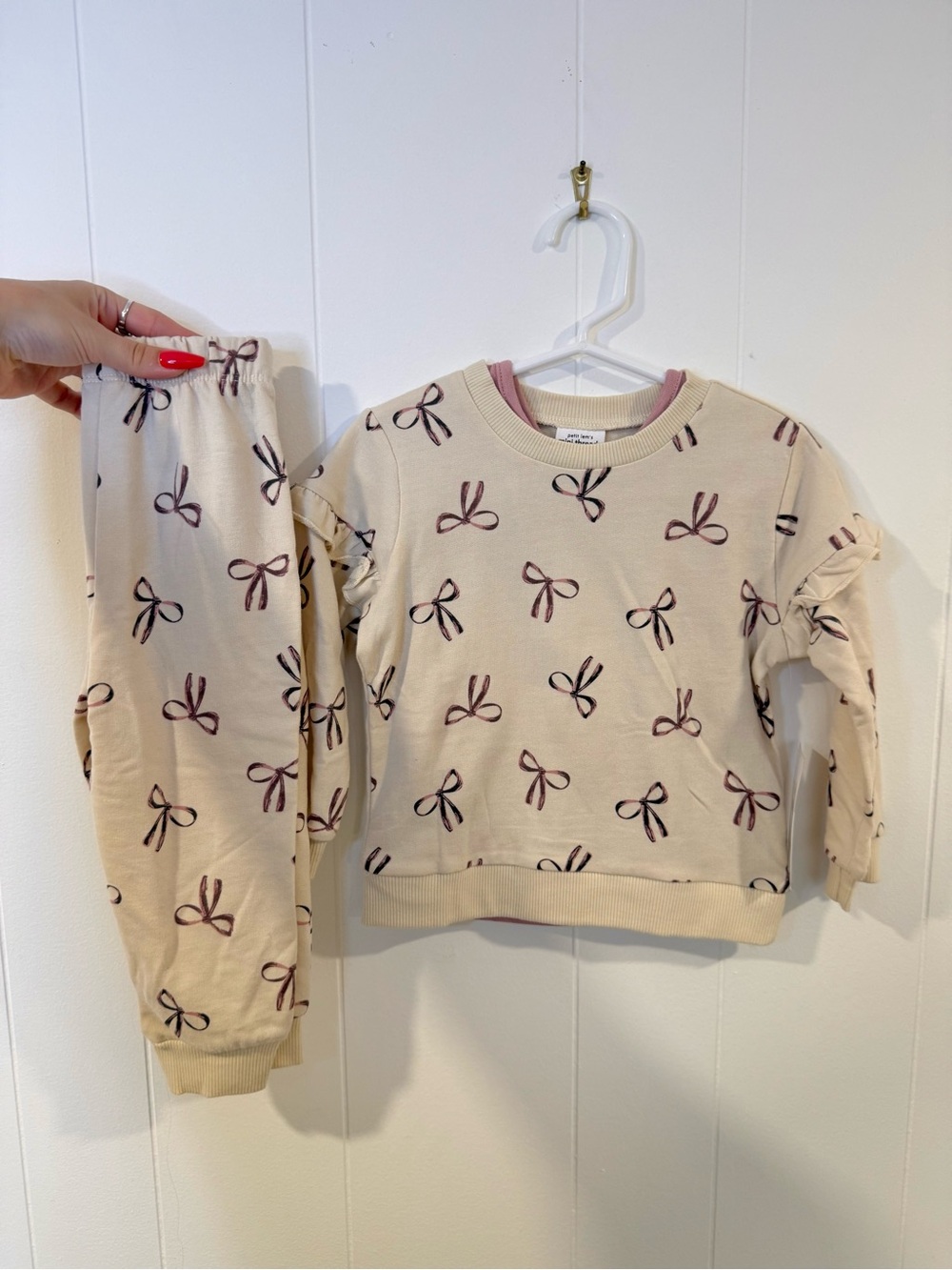 NWT Petit Lem Mini Threads Three Piece Bow Print Set